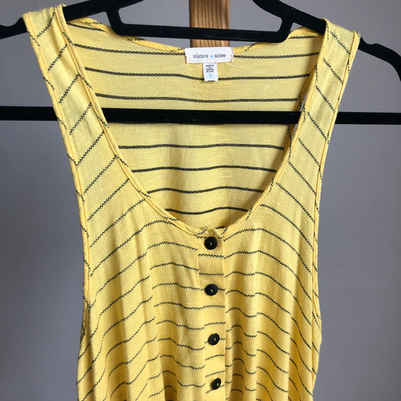 Silence + Noise yellow black stripe cropped tank - Picture 2 of 5